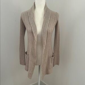 Kenar Tan Cashmere Open Front Cardigan Sz Xs/S